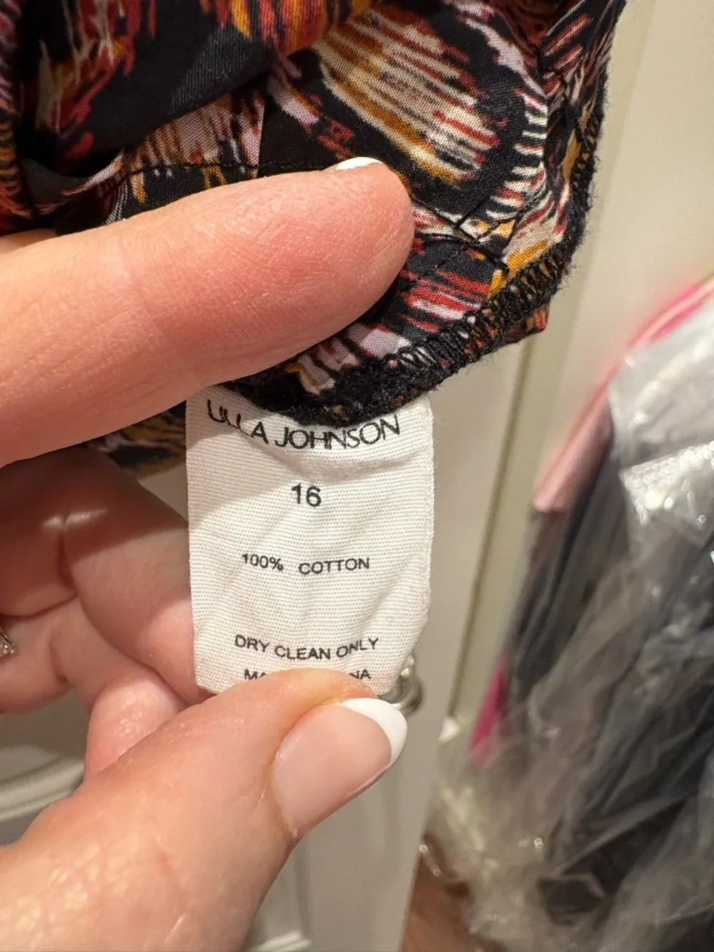 Ulla Johnson Printed Puff-Sleeve Top in Black, Brown & Pink - Picture 3 of 4